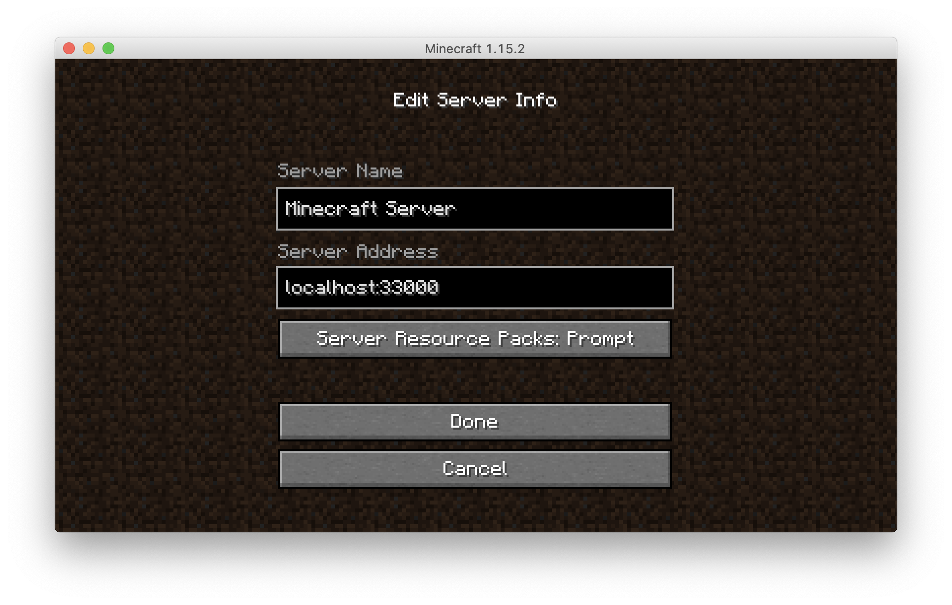 minecraft server address